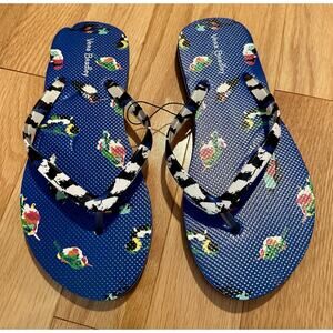 Women’s Vera Bradley Mini Tody Birds Blue Flip Flops. Size 7/8 NEW